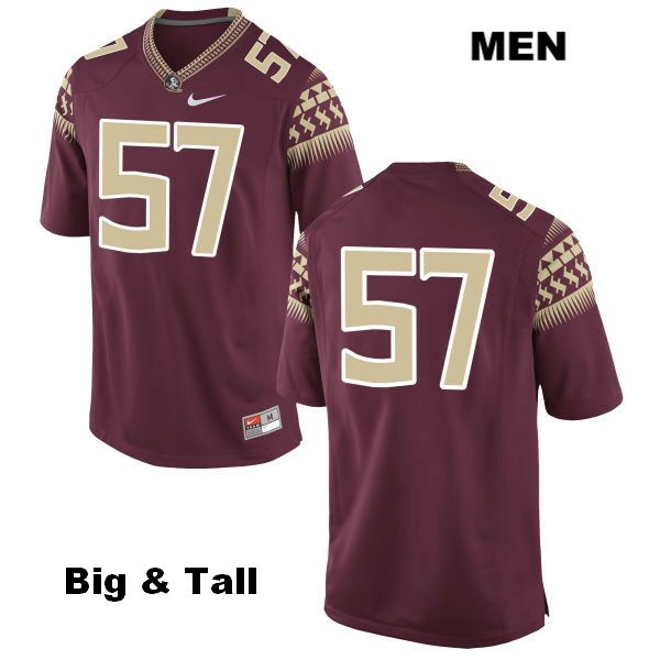 Men's NCAA Nike Florida State Seminoles #57 Corey Martinez College Big & Tall No Name Red Stitched Authentic Football Jersey CXP6169DK